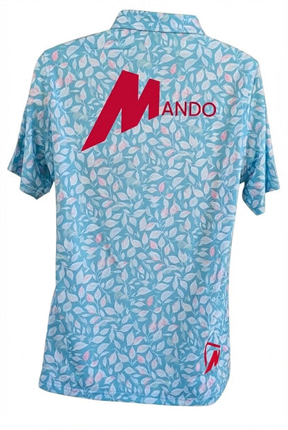 Wild Fern Polo - Teal / White