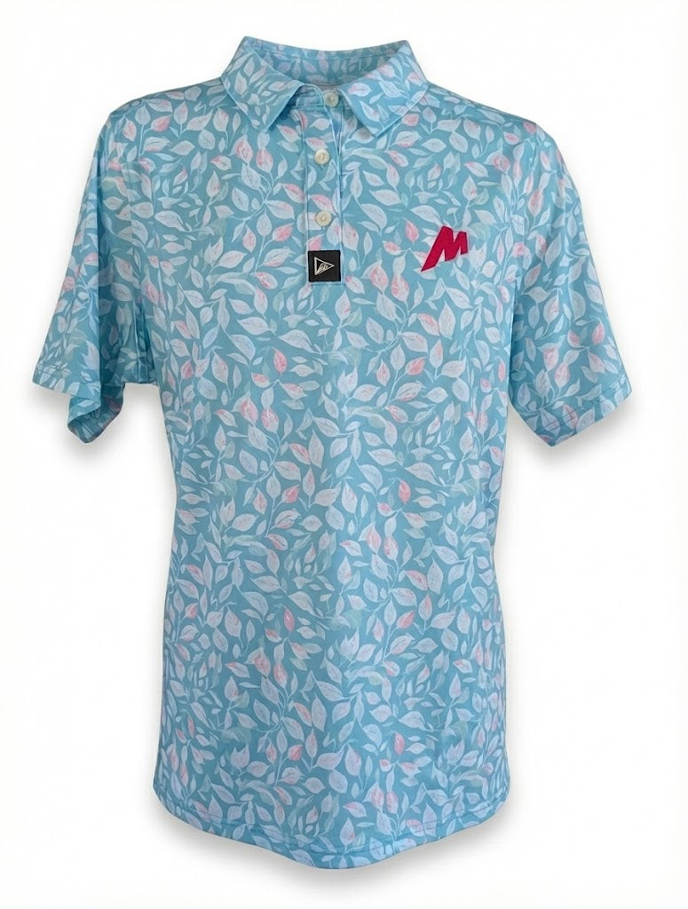 Wild Fern Polo - Teal / White